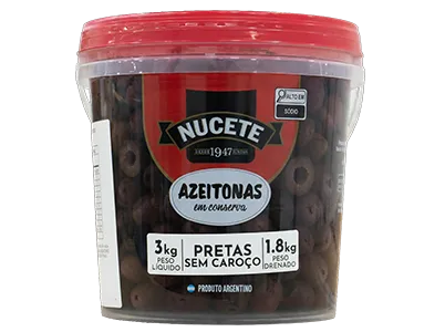 AZEITONA PRETA SEM CAROÇO NUCETE BD 1,8/3KG