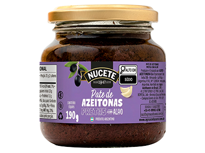PATÊ DE AZEITONAS PRETAS COM ALHO NUCETE VD 12/190G