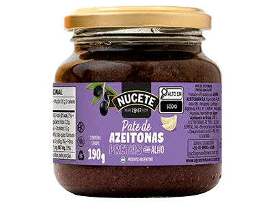 PATÊ DE AZEITONAS PRETAS COM ALHO NUCETE VD 12/190G