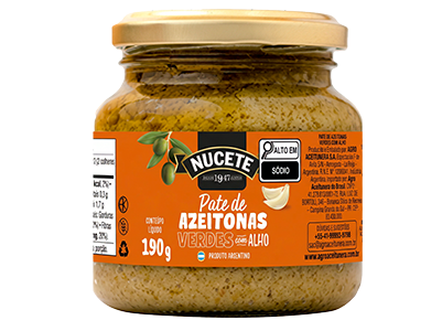 PATÊ DE AZEITONAS VERDES COM ALHO NUCETE VD 12/190G