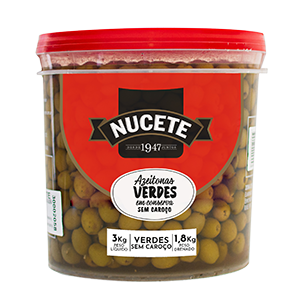 AZEITONA VERDE SEM CAROÇO NUCETE BD 1,8/3KG