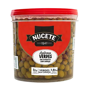 AZEITONA VERDE SEM CAROÇO NUCETE BD 1,8/3KG