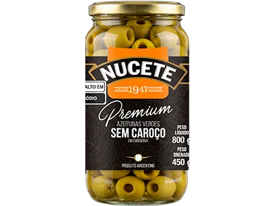 AZEITONA VERDE SEM CAROÇO NUCETE VD 12 X 450/800G