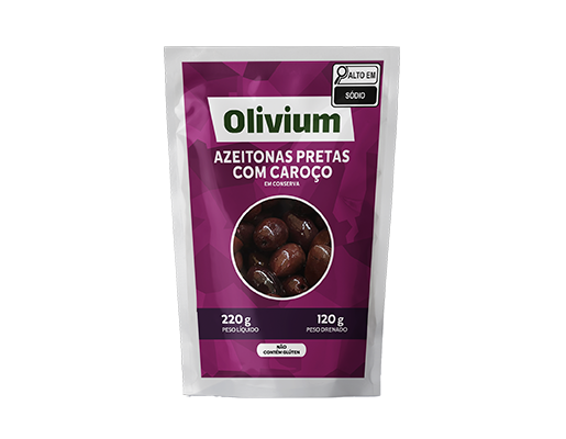 AZEITONA PRETA COM CAROÇO OLIVIUM DP 24 X 120/220G