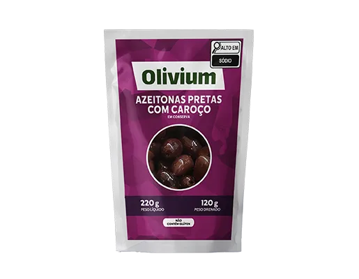 AZEITONA PRETA COM CAROÇO OLIVIUM DP 24 X 120/220G