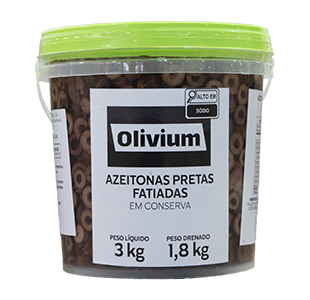 AZEITONA PRETA FATIADA OLIVIUM  BD 1,8/3KG