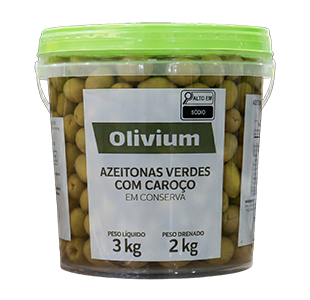 AZEITONA VERDE COM CAROÇO OLIVIUM BD 2/3KG