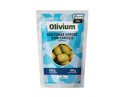 AZEITONA VERDE COM CAROÇO OLIVIUM DP 24 X 120/220G