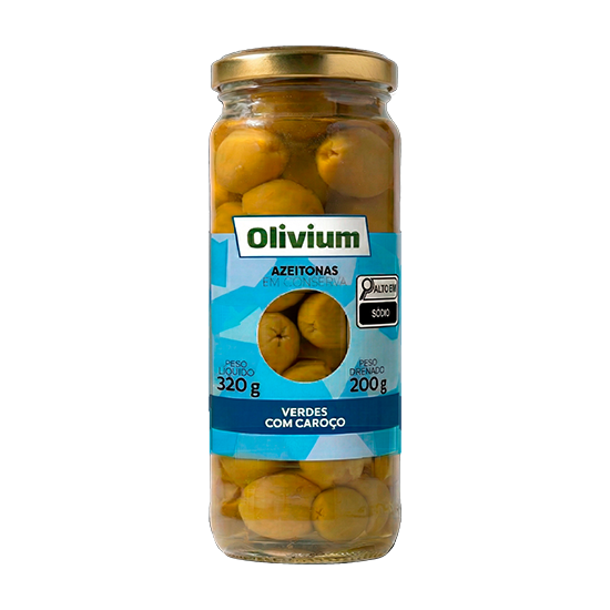 AZEITONA VERDE COM CAROÇO OLIVIUM VD 200G