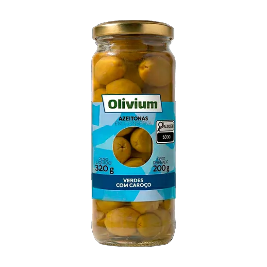 AZEITONA VERDE COM CAROÇO OLIVIUM VD 200G