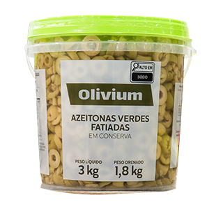 AZEITONA VERDE FATIADA OLIVIUM BD 1,8/3KG