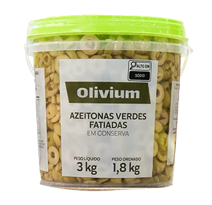 AZEITONA VERDE FATIADA OLIVIUM BD 1,8/3KG