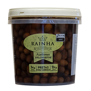 AZEITONA PRETA COM CAROÇO RAINHA BD 2/3KG