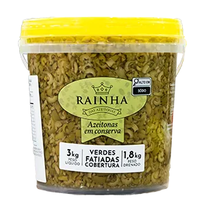 AZEITONA VERDE FATIADA COBERTURA RAINHA BD 1,8/3KG