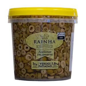 AZEITONA VERDE FATIADA RAINHA BD 1,8/3KG