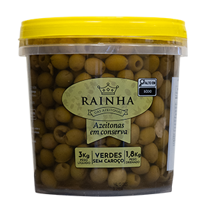 AZEITONA VERDE SEM CAROÇO RAINHA BD 1,8/3KG