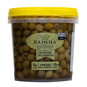AZEITONA VERDE SEM CAROÇO RAINHA BD 1,8/3KG
