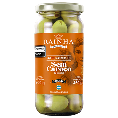 AZEITONA VERDE SEM CAROÇO RAINHA VD 12X 450/800G