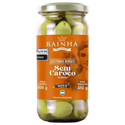 AZEITONA VERDE SEM CAROÇO RAINHA VD 12X 450/800G